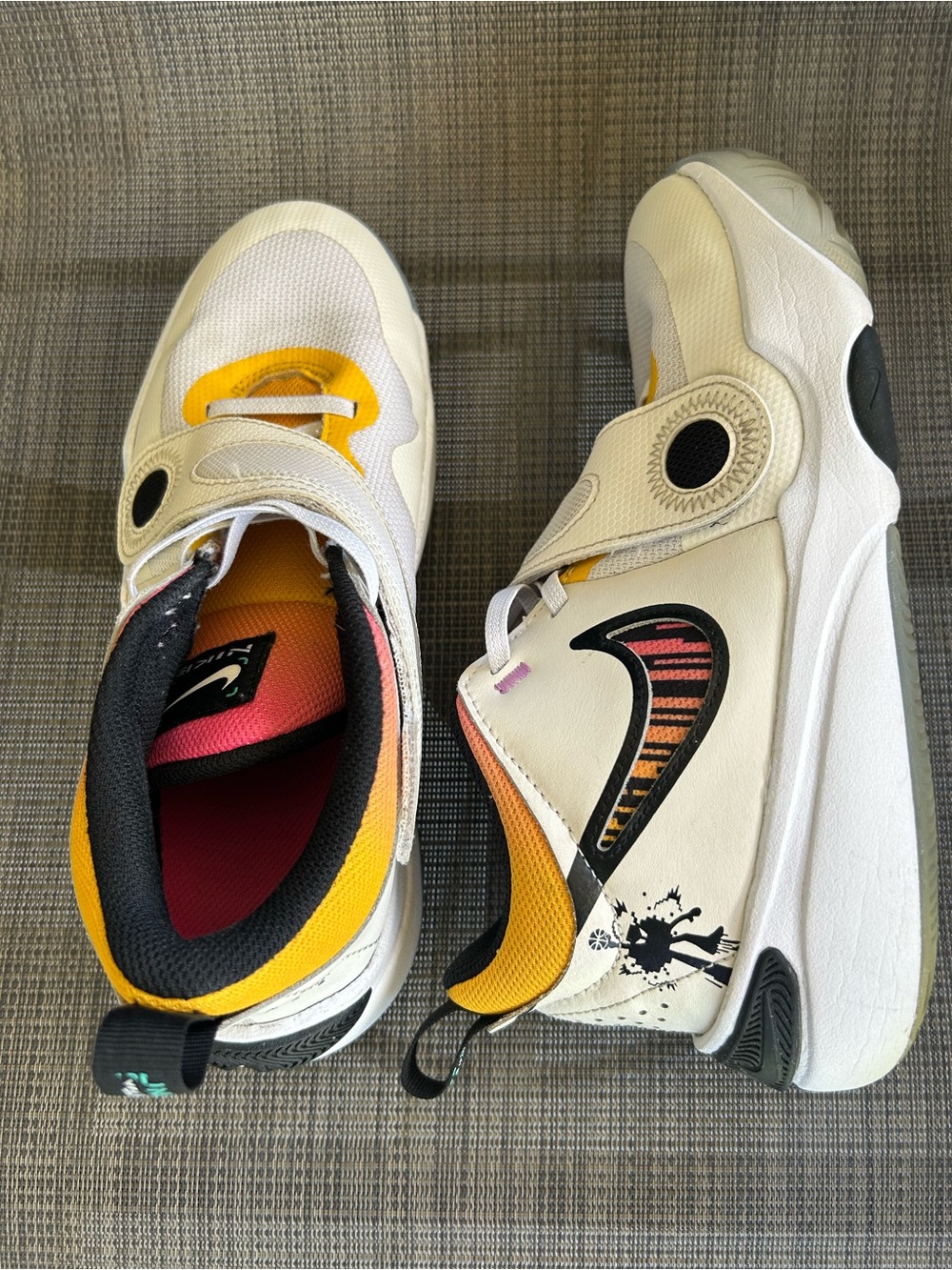 Nike Kids White, Yellow & Black Slip-On Sneakers